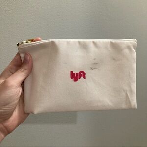 4/$10 - Lyft White & Pink Zippered Pouch